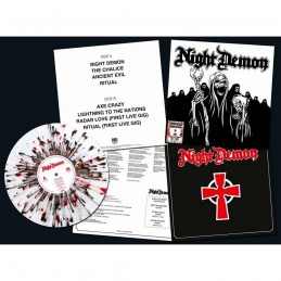 NIGHT DEMON - Night Demon LP - White/Red/Black Splatter Vinyl Limited Edition