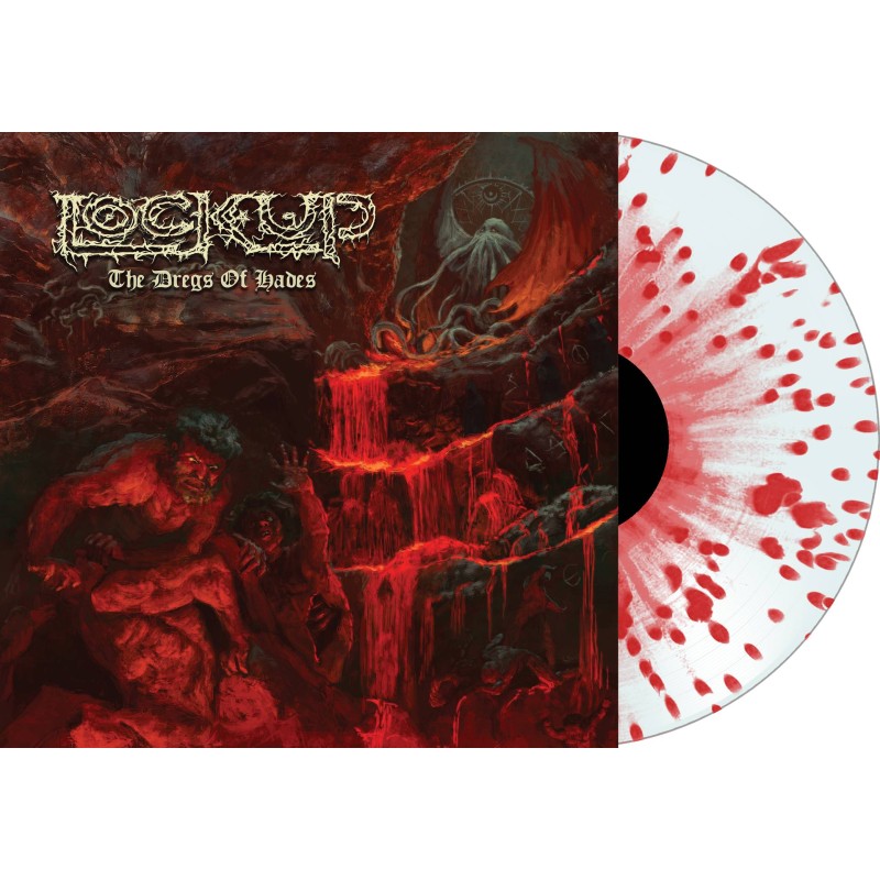 LOCK UP - 'The Dregs Of Hades' LIMITED EDITION ULTRA CLEAR VINYL WITH RED SPLATTERS OF 100 COPIES WORLDWIDE !