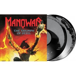 MANOWAR - THE TRIUMPH OF STEEL LIMITED EDITION SILVER/BLACK MIX DOUBLE VINYL OF 1000 COPIES WORLDWIDE